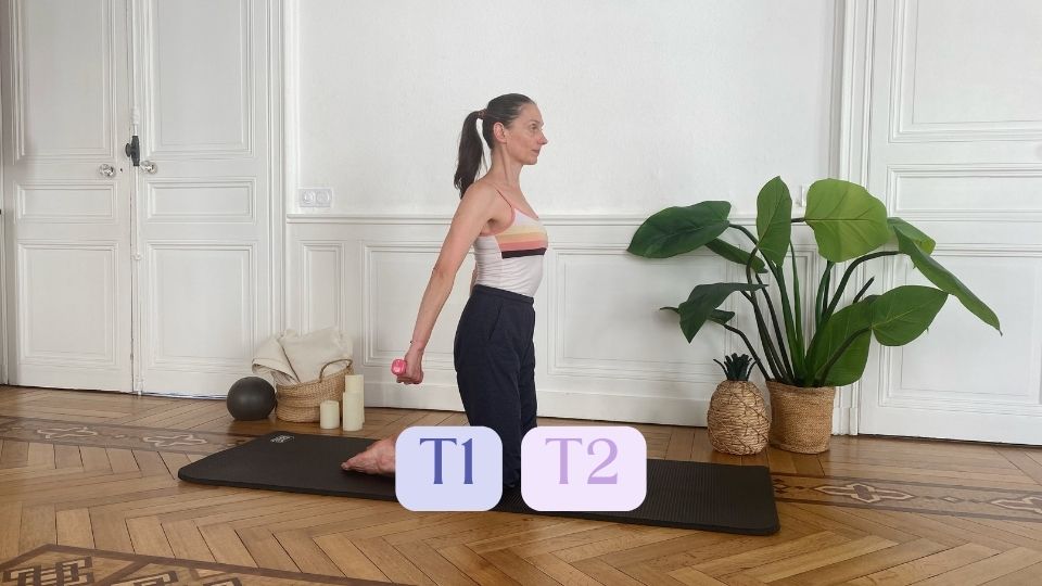 Vignette vidéo Pilates : Ceinture scapulaire & extenseurs du dos - T1 & T2