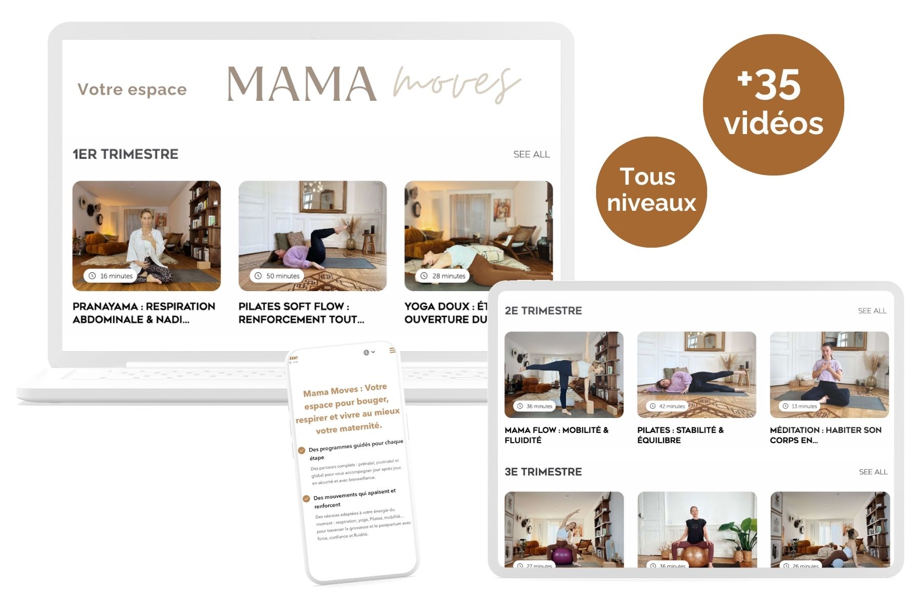 Mockup du programme maternité Mama Moves
