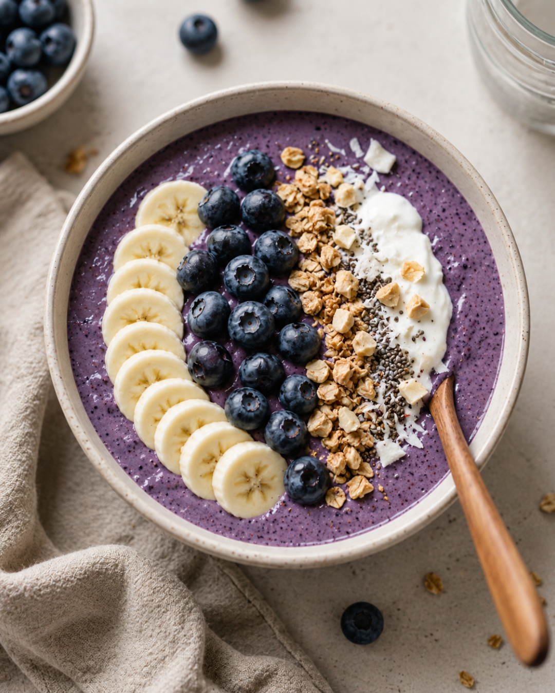 Illustration de Smoothie bowl à la myrtille